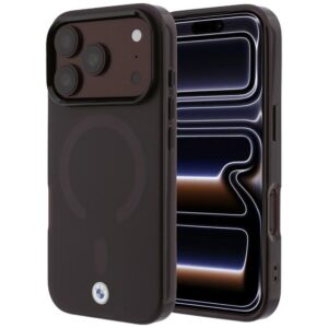 BMW Sign Frosted IML & MetaL Logo MagSafe dėklas, skirtas iPhone 18 Pro / 17 Pro, bordo spalvos