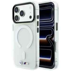 Dėklas BMW M IML Frosted Metal Logo & Trims MagSafe, skirtas iPhone 18 Pro Max / 17 Pro Max, skaidrus