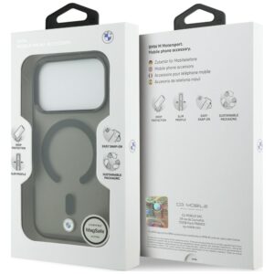 Dėklas BMW Sign Frosted IML & Metal Logo MagSafe, skirtas iPhone 18 Pro Max / 17 Pro Max, pilkas - Image 8