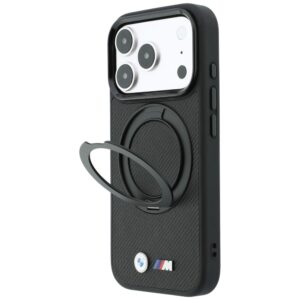 Dėklas BMW Kevlar Ring Stand 360 MagSafe, skirtas iPhone 18 Pro Max / 17 Pro Max, juodas - Image 2