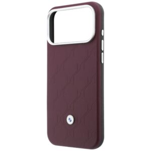BMW Quilted Pattern Metal Logo dėklas + piniginės rinkinys, skirtas iPhone 18 Pro / 17 Pro, bordo spalvos - Image 6