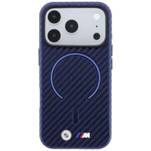 BMW M Carbon Printed Ring MagSafe dėklas, skirtas iPhone 18 Pro / 17 Pro, tamsiai mėlynas - Image 3