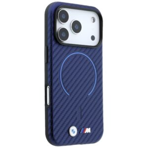 BMW M Carbon Printed Ring MagSafe dėklas, skirtas iPhone 18 Pro / 17 Pro, tamsiai mėlynas - Image 4
