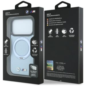 BMW Kevlar žiedinis stovas 360 MagSafe dėklas, skirtas iPhone 18 Pro / 17 Pro, mėlynas - Image 8