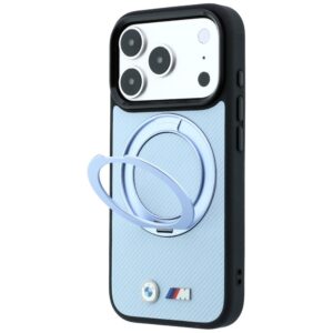BMW Kevlar žiedinis stovas 360 MagSafe dėklas, skirtas iPhone 18 Pro Max / 17 Pro Max, mėlynas - Image 2