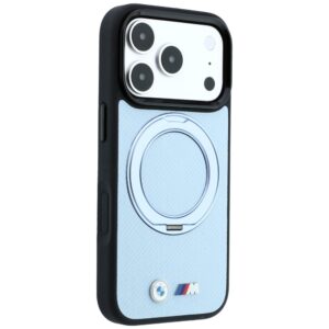 BMW Kevlar žiedinis stovas 360 MagSafe dėklas, skirtas iPhone 18 Pro Max / 17 Pro Max, mėlynas - Image 4
