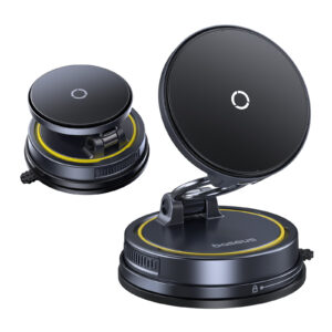 Automobilinis magnetinis laikiklis telefonams su belaidžiu įkrovimu 15W PrimeTrip VC2 Flex Pro, juodas