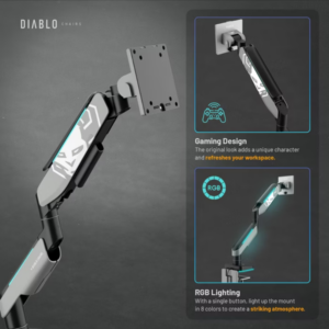 Diablo LED RGB monitoriaus 49" laikiklis X-Arm pilkas ir juodas - Image 5