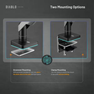 Diablo LED RGB monitoriaus 49" laikiklis X-Arm pilkas ir juodas - Image 8