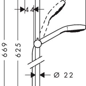 Dušo komplektas Hansgrohe Croma Select E 1 Jet 0.65 m, 26584400 - Image 2