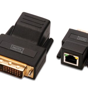 Digitus DS-54101 kabelių lizdinio / kištukinio jungčių tipo keitiklis RJ-45 F DVI-D M Juoda - Image 1