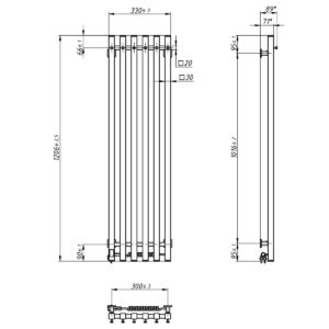 Elektrinis rankšluosčių džiovintuvas Navin Levante 3301200 Sensor, 12-857053-3312 (laidas dešineje) - Image 3