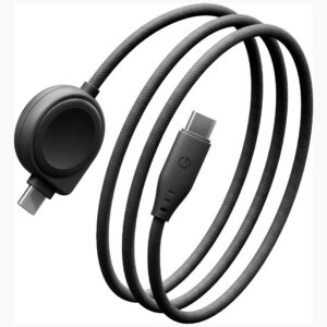 Energea Flow Duo Watch 2-in-1 USB-C į USB-C laidas + Samsung Watch įkroviklis 480Mb/s 60W 1.5m juodas