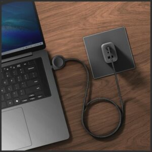 Energea Flow Duo Watch 2-in-1 USB-C į USB-C laidas + Samsung Watch įkroviklis 480Mb/s 60W 1.5m juodas - Image 5