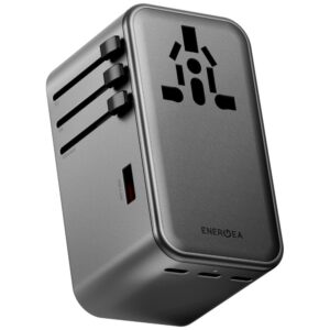 Energea TravelWorld adapteris GaN 160W PD 3x USB-C / USB-A Gunmetal sieninis įkroviklis - Image 2
