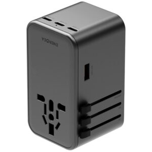 Energea TravelWorld adapteris GaN 160W PD 3x USB-C / USB-A Gunmetal sieninis įkroviklis