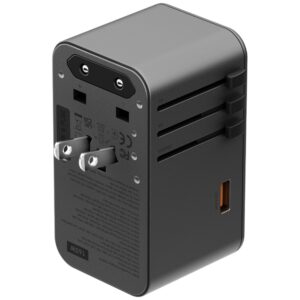 Energea TravelWorld adapteris GaN 160W PD 3x USB-C / USB-A Gunmetal sieninis įkroviklis - Image 5