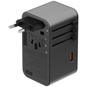 Energea TravelWorld adapteris GaN 160W PD 3x USB-C / USB-A Gunmetal sieninis įkroviklis - Image 6