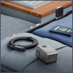 Energea TravelWorld adapteris GaN 160W PD 3x USB-C / USB-A Gunmetal sieninis įkroviklis - Image 8