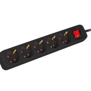 Lanberg PS1-05F-0150-BK elektros tinklo ilgintuvas 1,5 m 5 AC išvestis(ys / čių) Vidaus Juoda - Image 2