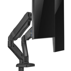 Up Up Premium Dual-Screen Monitoriaus laikiklis 17-32'', VESA 75x75, 100x100, Matinė juoda - Image 2