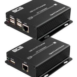 BCS BCS-UTP-4USB-SET(2) vaizdo ir garso signalų ilgintuvas AV siųstuvas ir imtuvas Juoda
