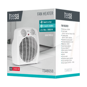 Teesa TSA8059 elektrinis patalpų šildytuvas Vidaus Balta 2000 W Elektrinis šildytuvas-ventiliatorius - Image 3