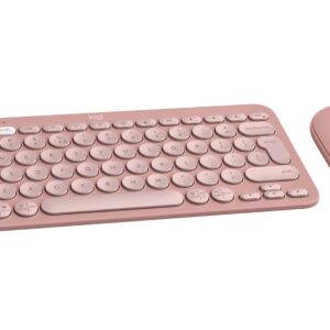 Logitech Pebble 2 Combo klaviatūra Pelė įskaityta Universalus RD belaidis ryšys + „Bluetooth“ QWERTY JAV tarptautinė versija Rožinė - Image 3