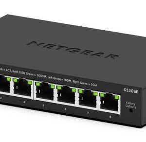 NETGEAR GS308E Valdomas L2/L3 Gigabit Ethernet (10/100/1000) Juoda