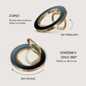 Burga magnetinis žiedas-laikiklis, Gold - Black Hole - Image 3