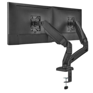 Up Up Premium Dual-Screen Monitoriaus laikiklis 17-32'', VESA 75x75, 100x100, Matinė juoda