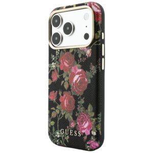 Guess Blossom Roses raštuotas MagSafe dėklas, skirtas iPhone 18 Pro / 17 Pro, juodas - Image 2