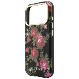 Guess Blossom Roses raštuotas MagSafe dėklas, skirtas iPhone 18 Pro Max / 17 Pro Max, juodas - Image 6