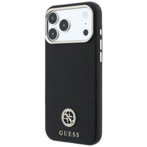 Dėklas Guess Grained Round Strass Logo MagSafe, skirtas iPhone 18 Pro / 17 Pro, juodas - Image 2