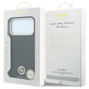 Dėklas Guess Grained Round Strass Logo MagSafe, skirtas iPhone 18 Pro / 17 Pro, juodas - Image 8