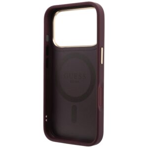 Guess Ring Stand 360 Grained Classic Logo MagSafe dėklas, skirtas iPhone 18 Pro / 17 Pro, bordo spalvos - Image 7