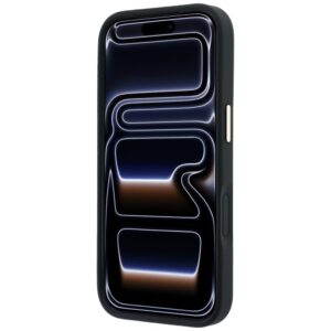 Guess Ring Stand 360 Grained Classic Logo MagSafe dėklas, skirtas iPhone 18 Pro / 17 Pro, juodas - Image 5