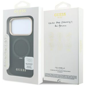 Guess Ring Stand 360 Grained Classic Logo MagSafe dėklas, skirtas iPhone 18 Pro / 17 Pro, juodas - Image 8