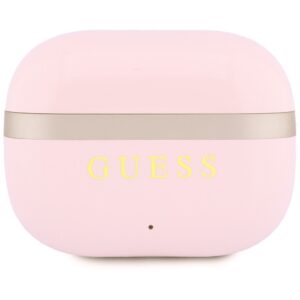 Belaidės ausinės TWS Guess Glossy Gold LinePrinted Classic Logo rožinės spalvos - Image 3