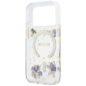 Guess Resin Flowers Glitter MagSafe dėklas, skirtas iPhone 18 Pro Max / 17 Pro Max, violetinis - Image 7