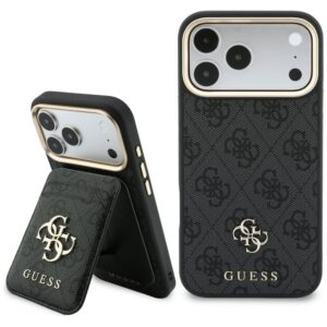 Dėklas Guess 4G su Magsafe pinigine, skirtas iPhone 18 Pro / 17 Pro, juodas