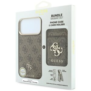 Dėklas Guess 4G su pinigine Magsafe, skirtas iPhone 18 Pro Max / 17 Pro Max, rudas - Image 9