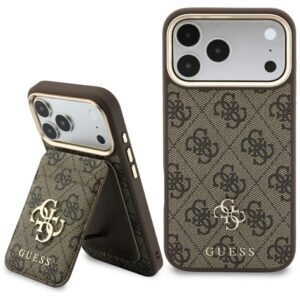 Dėklas Guess 4G su pinigine Magsafe, skirtas iPhone 18 Pro Max / 17 Pro Max, rudas