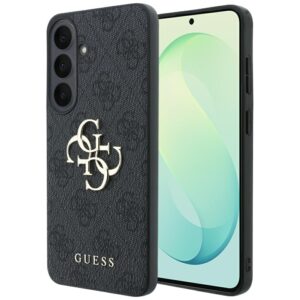 Guess Embossed 4G Ring Classic Logo MagSafe dėklas Samsung Galaxy S26 FE juodas
