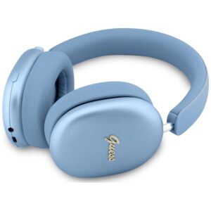 „Over-ear“ Guess Metallic Effect Metal Script Logo „Bluetooth“ ENC mėlynos spalvos - Image 2