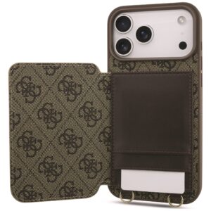 Dėklas Guess 4G Cardslots & Magnetic Closure Crossbody, skirtas iPhone 18 Pro / 17 Pro, rudas - Image 5