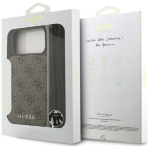 Dėklas Guess 4G Cardslots & Magnetic Closure Crossbody, skirtas iPhone 18 Pro / 17 Pro, rudas - Image 8