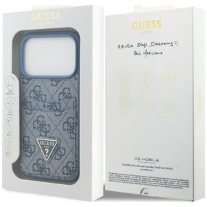 Dėklas Guess 4G Double Card Triangle, skirtas iPhone 18 Pro / 17 Pro, mėlynas - Image 8
