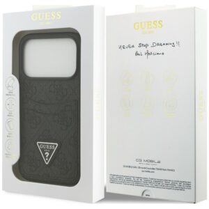 Dėklas Guess 4G Double Card Triangle, skirtas iPhone 18 Pro / 17 Pro, juodas - Image 8