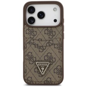 Dėklas Guess 4G Double Card Triangle, skirtas iPhone 18 Pro / 17 Pro, rudas - Image 3